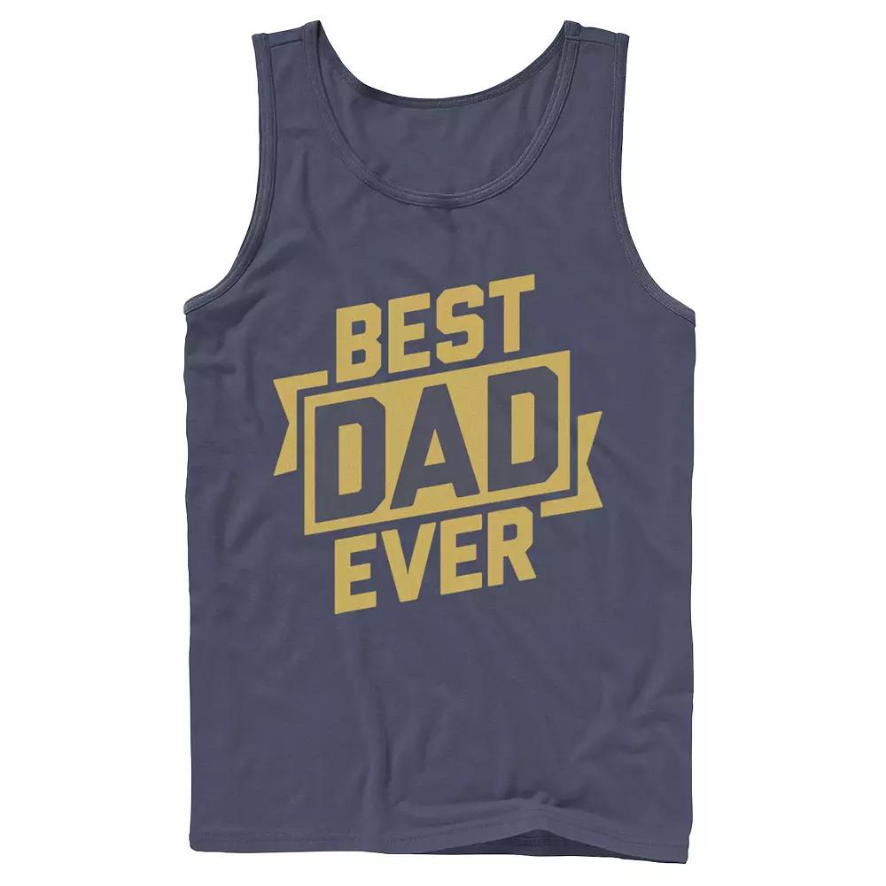 Men's Father's Day Best Dad Ever Gold Ribbon Tank Top,  Product Image