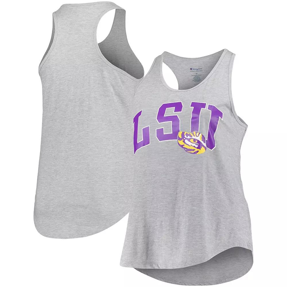 Women's Profile Heather Gray LSU Tigers Arch Logo Racerback Scoop Neck Tank Top, Size: 3XL, Grey Product Image
