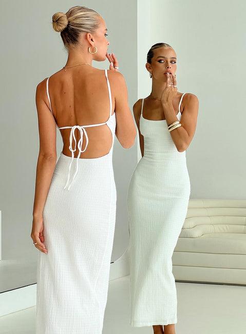 Elestria Maxi Dress White Product Image