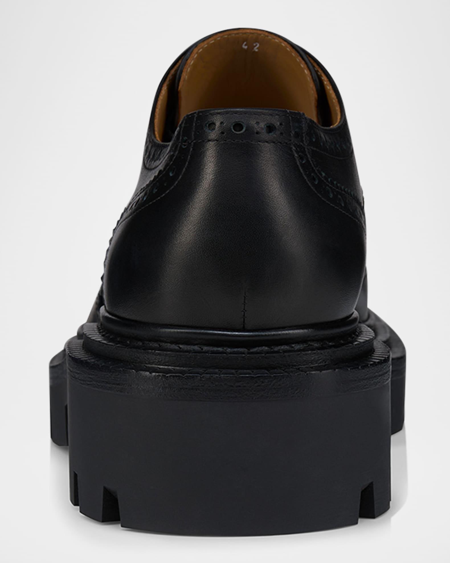 Men's College Wingtip Brogue Leather Derby Shoes Product Image