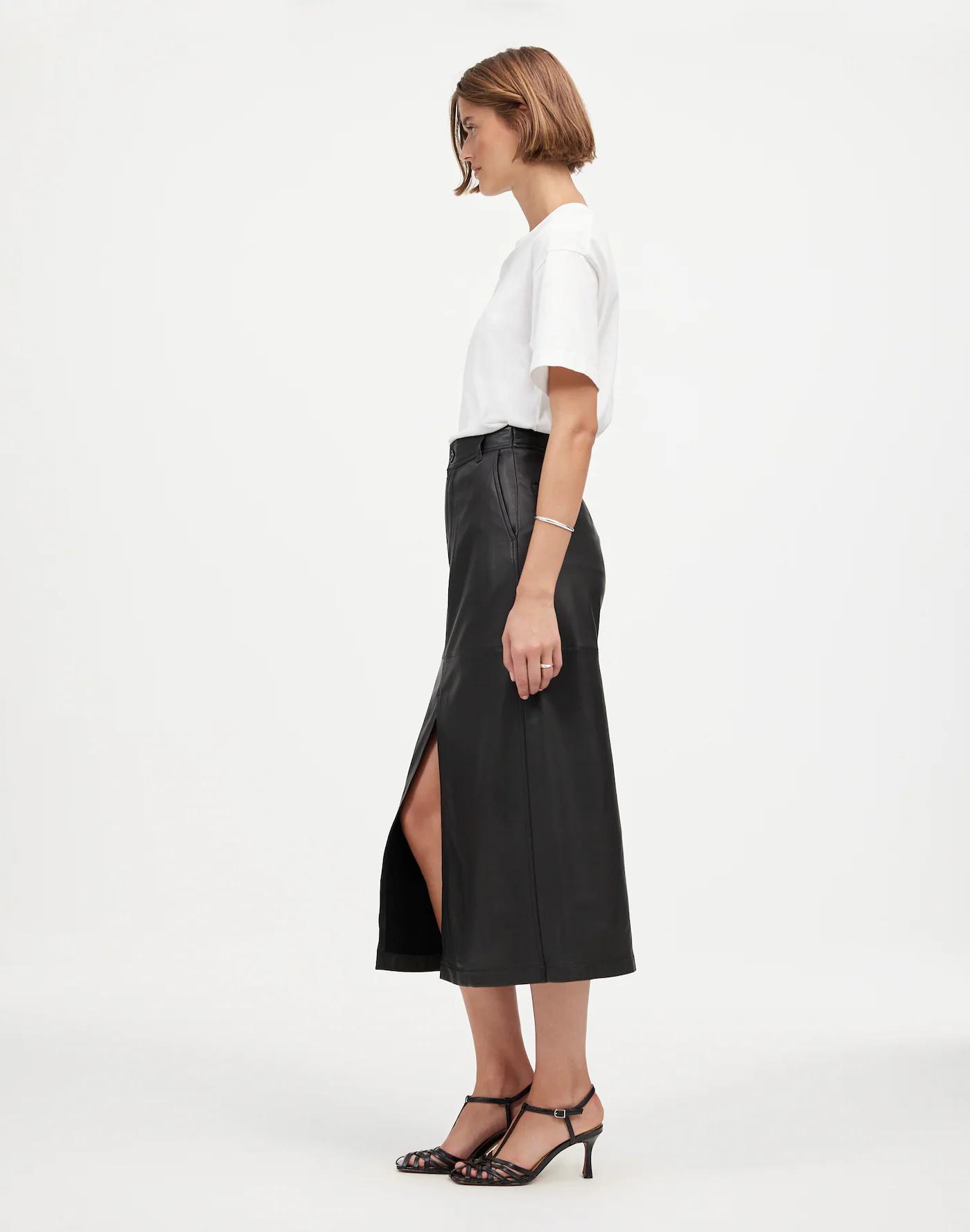 Leather Midi Skirt Product Image