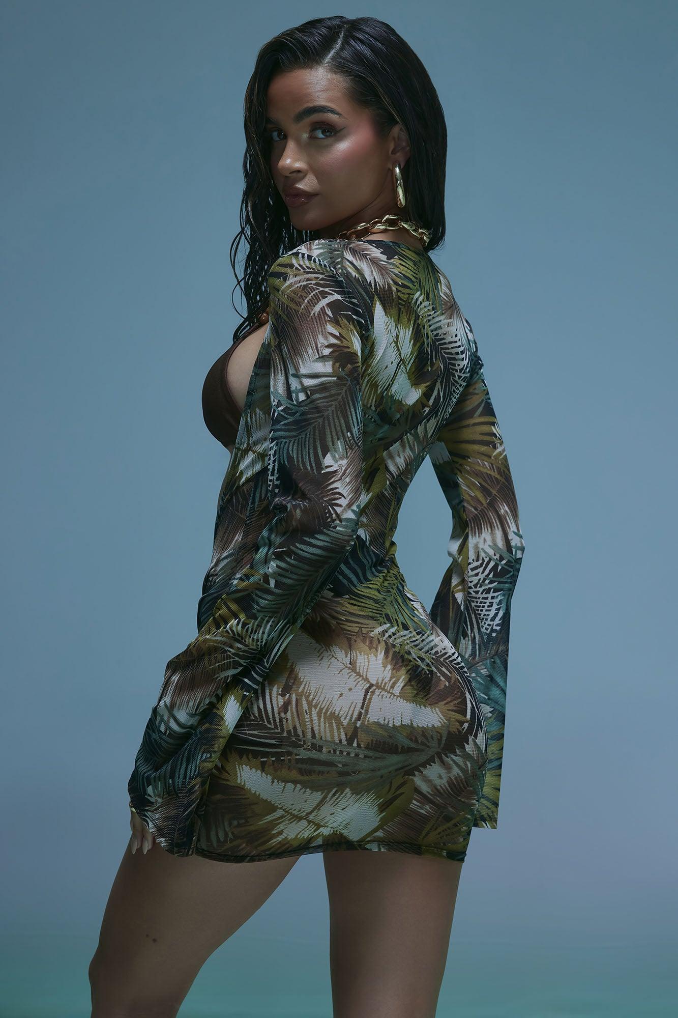 Jungle Beach 3 Piece Bikini Set - Brown/combo Product Image