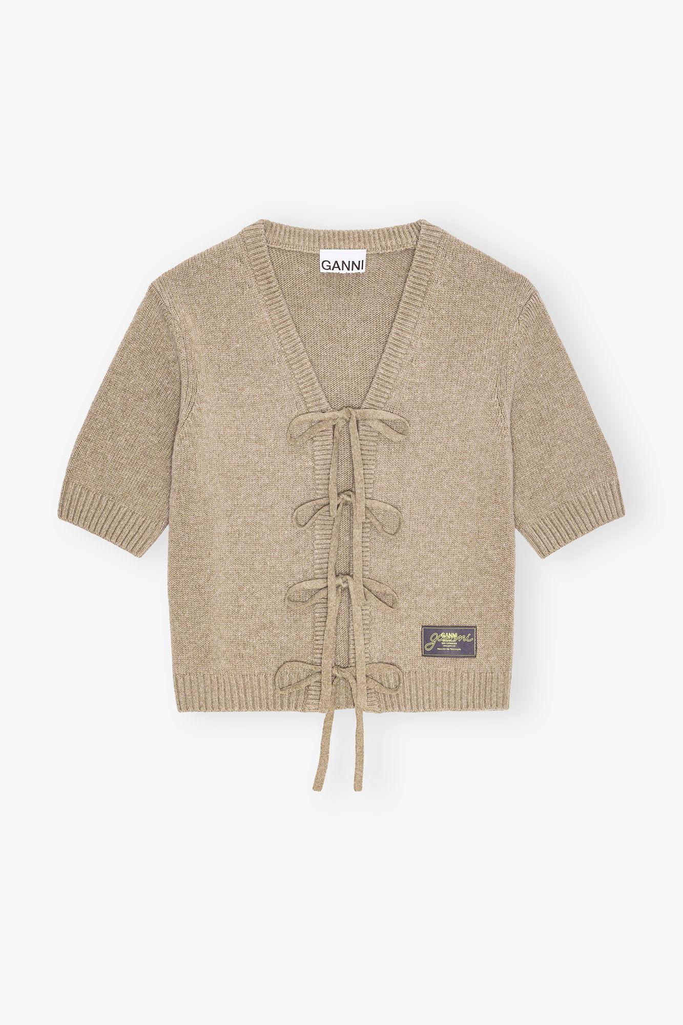 Brown Future Wool Mix Short Sleeve Cardigan Product Image