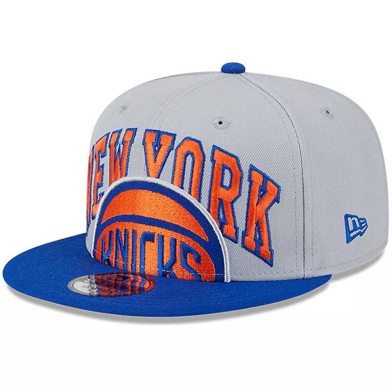 Men's New Era Gray/Blue New York Knicks Tip-Off Two-Tone 9FIFTY Snapback Hat, Grey Product Image