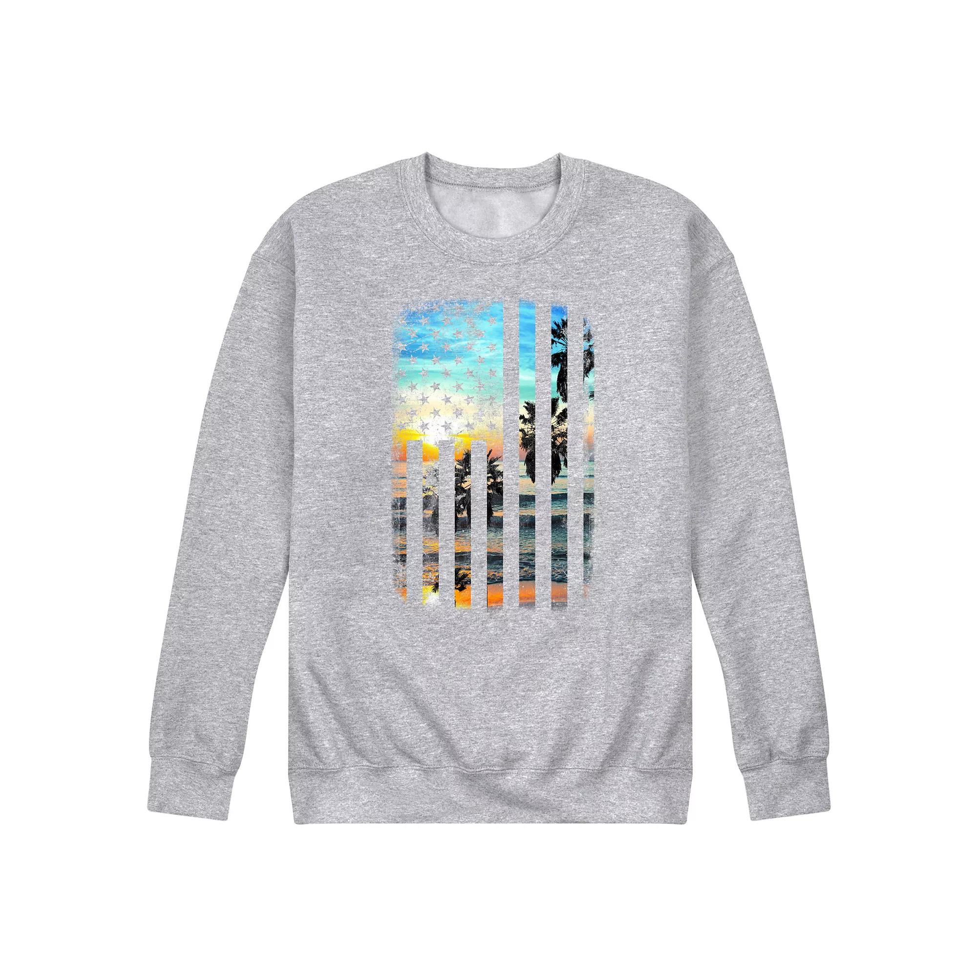 Men's Sunset Flag Fleece Sweatshirt,  Product Image