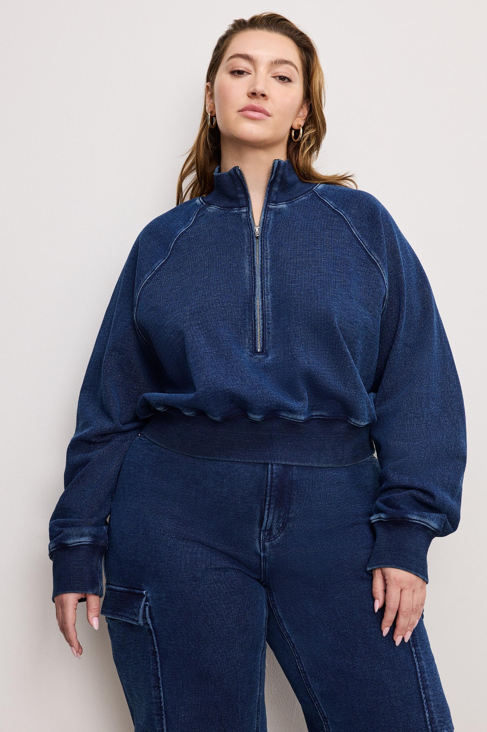 JEANIUS HALF ZIP SWEATSHIRT | INDIGO377 Product Image