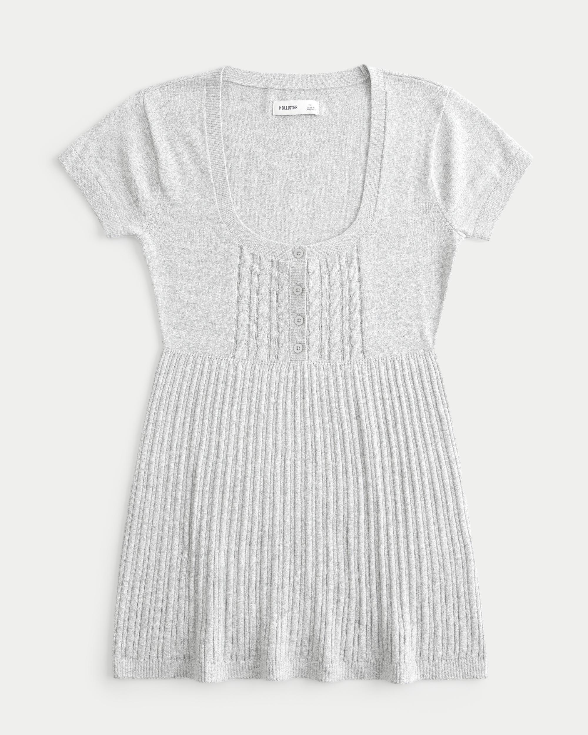 Short-Sleeve Henley Babydoll Top Product Image