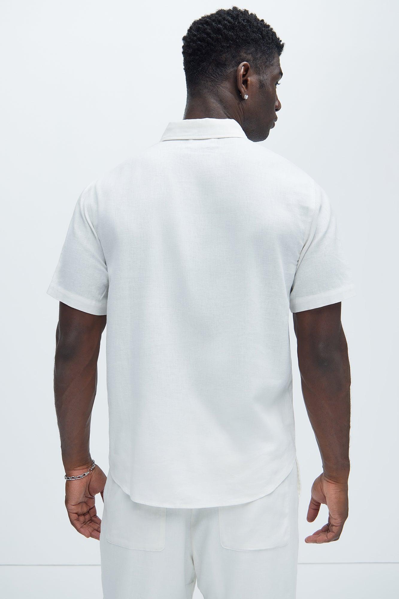 Bahamas Linen Classic Button Up Shirt - White Product Image