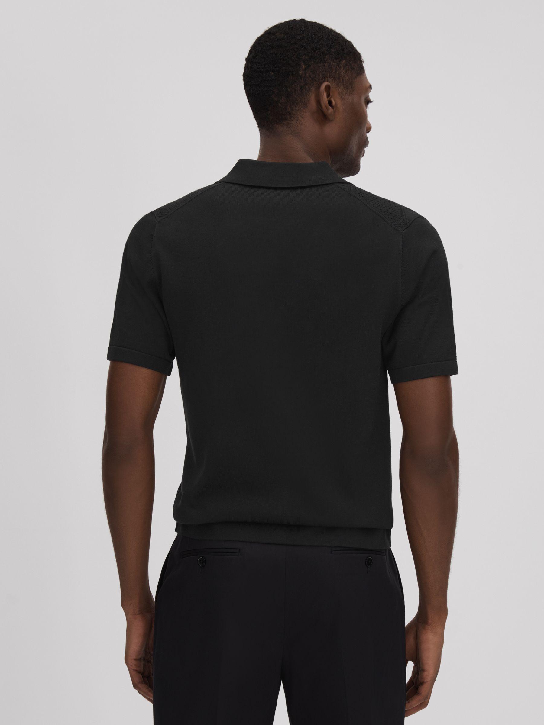 Cable Knit Cuban Collar Shirt in Black Product Image