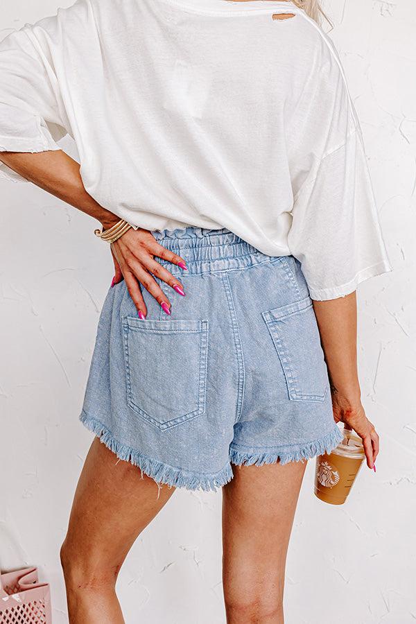 The Ashby High Waist Shorts in Light Wash Product Image