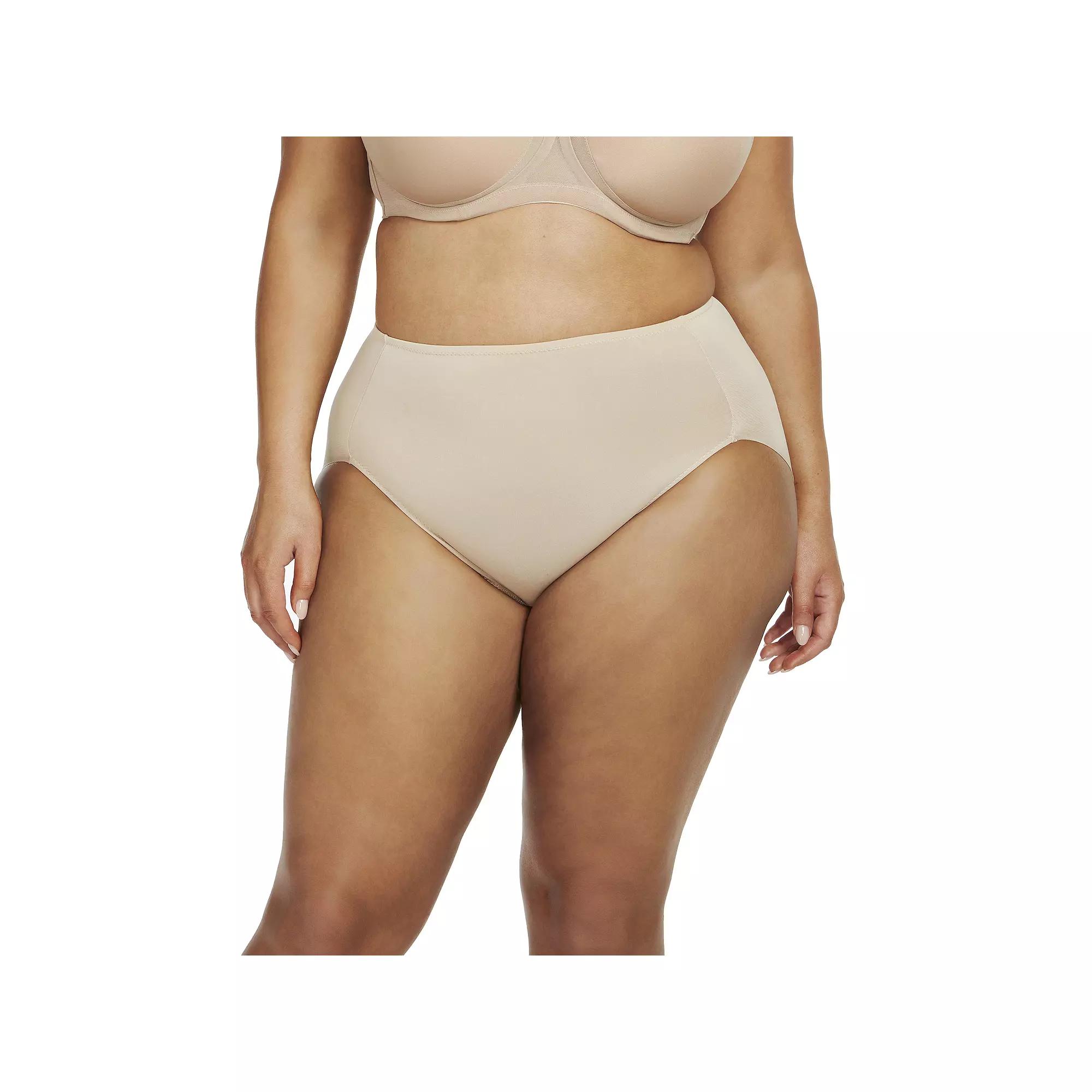 Plus Size Naomi & Nicole Shapewear No Show, No Lines Hi-Cut Brief Panty A814, Womens Product Image