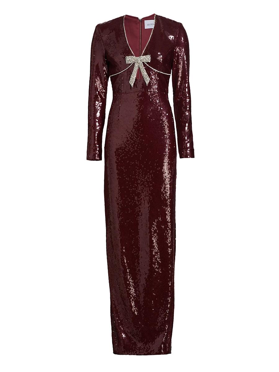 Womens Zelda Sequined Bow Slip Gown Product Image
