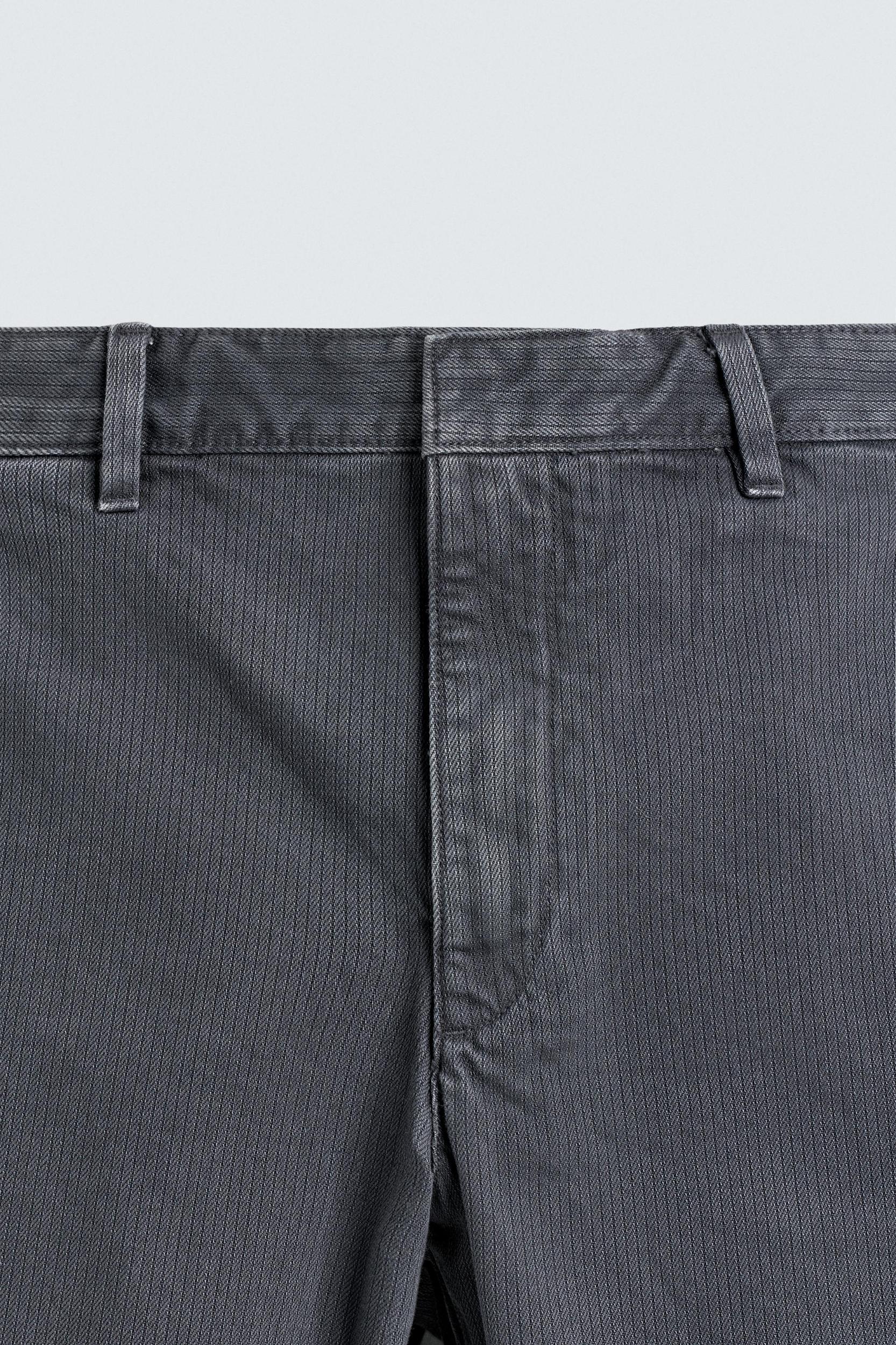 WASHED COTTON TEXTURED PANTS Product Image