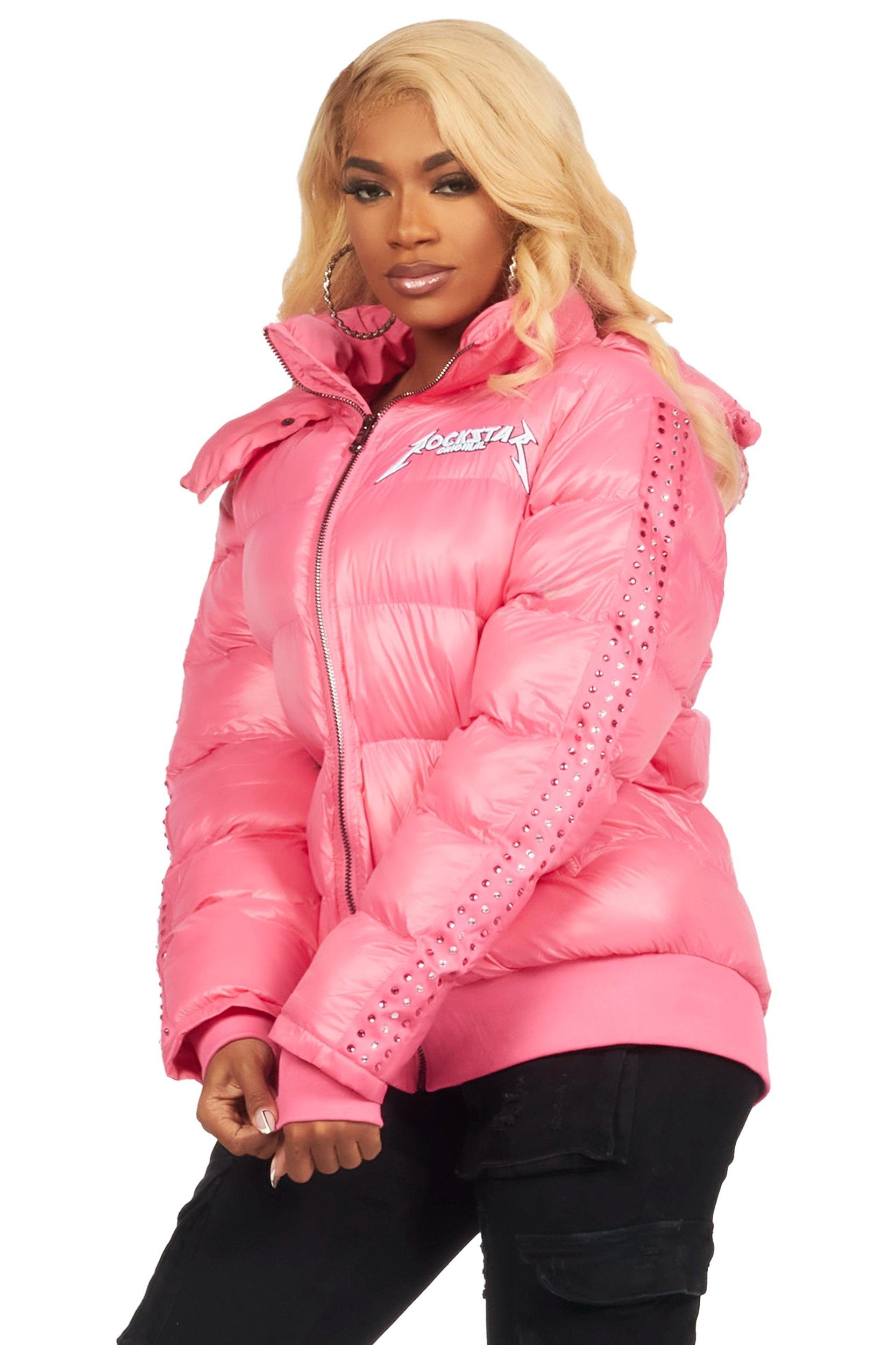 Banklee Pink Puffer Jacket Female Product Image