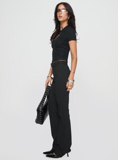 Pagano Pinstripe Flare Pants Black Product Image