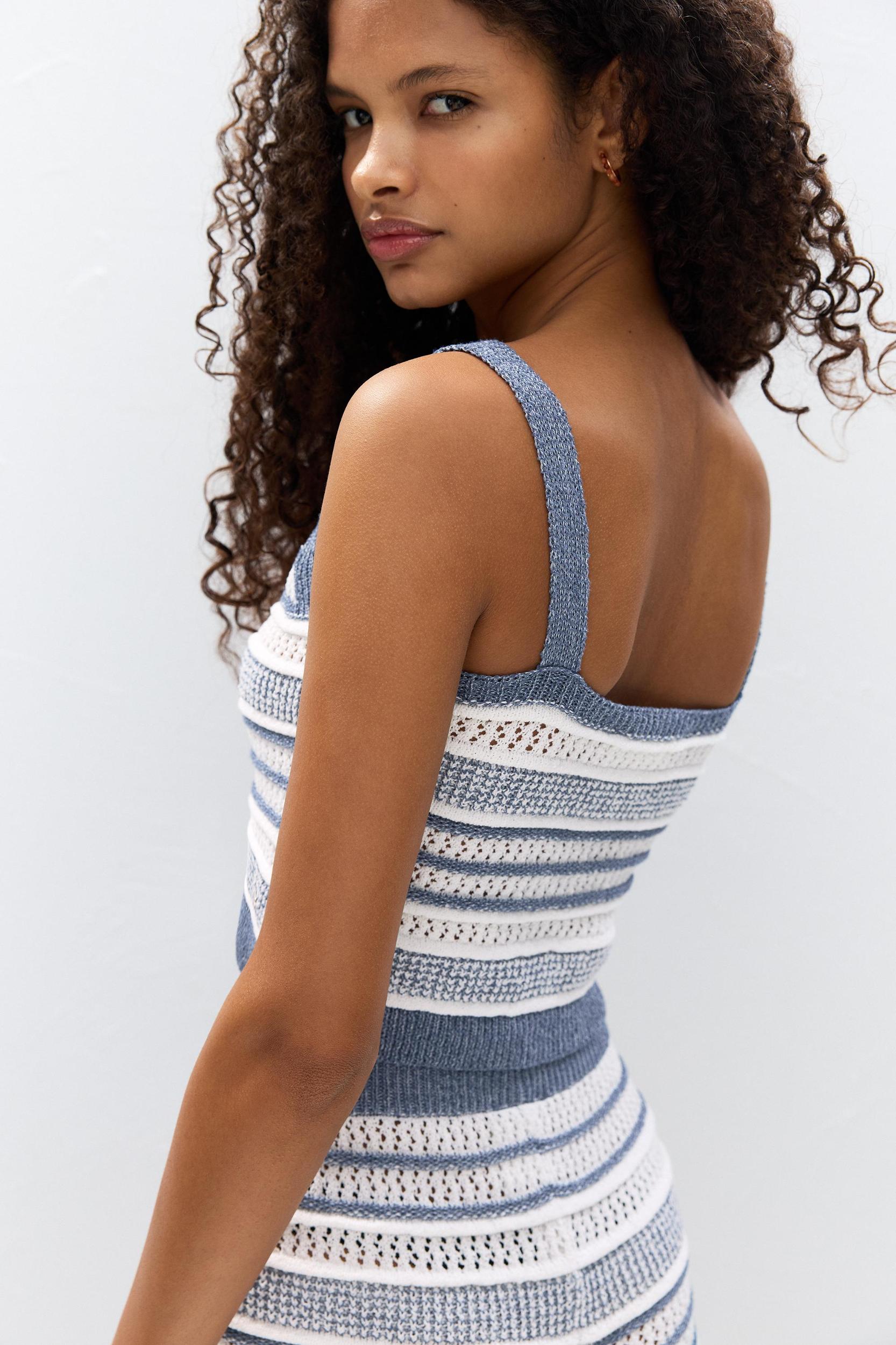 Striped crochet top Product Image
