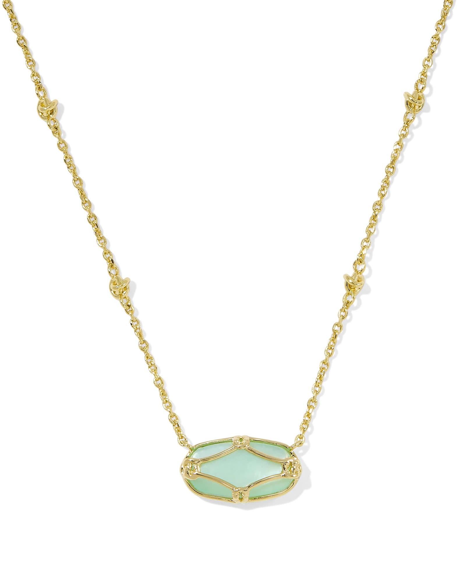 Elisa Lattice Frame Gold Short Pendant Necklace Product Image