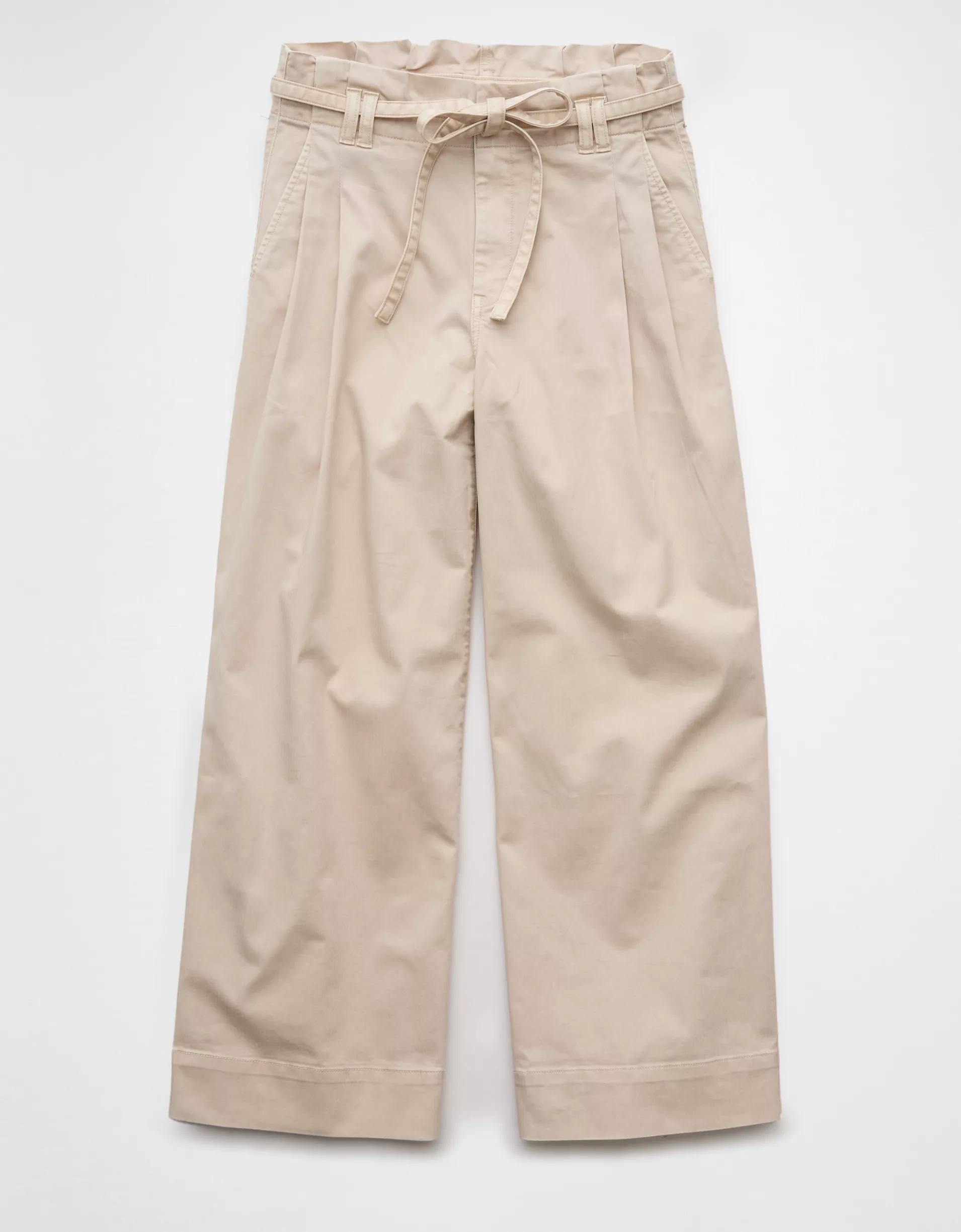 AE Stretch Paperbag Wide-Leg Crop Pant Product Image