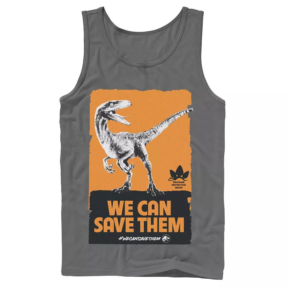 Men's Jurassic World We Can Save Them Poster Tank Top,  Product Image