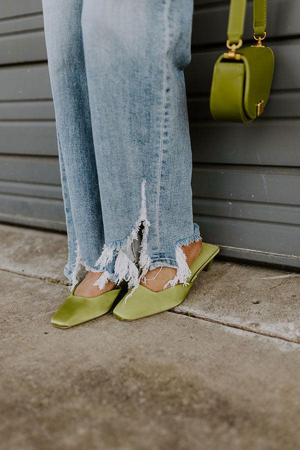 Tegan Satin Heel in Lime Product Image