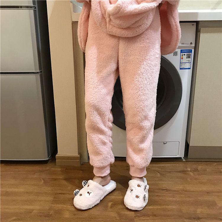 Pajama Set: Fluffy Bear Hoodie + Pants Product Image
