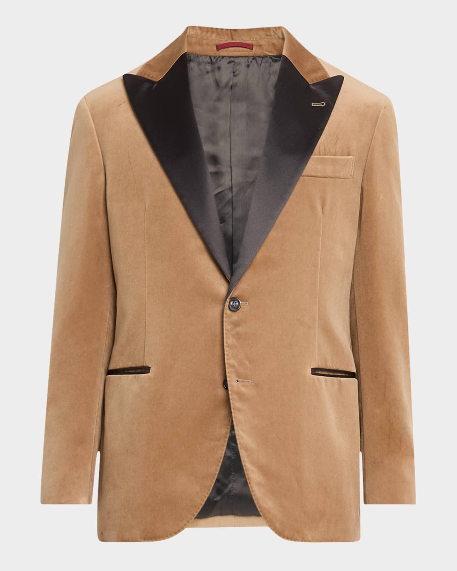 Men's Peak-Lapel Velvet Dinner Jacket Product Image