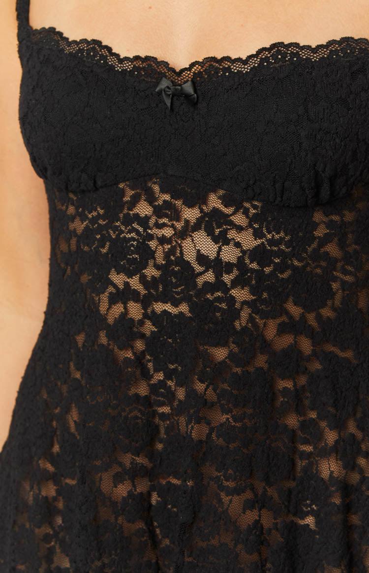 All Mine Black Lace Mini Dress Product Image