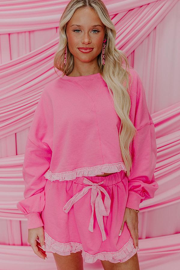 Preppy Charm Crop Sweatshirt Product Image