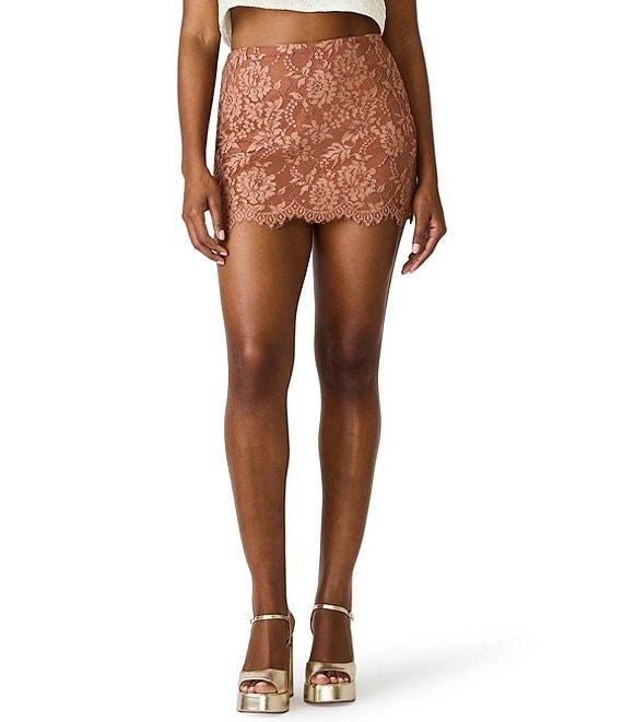 Steve Madden Cindi Floral Lace Mini Skirt Product Image
