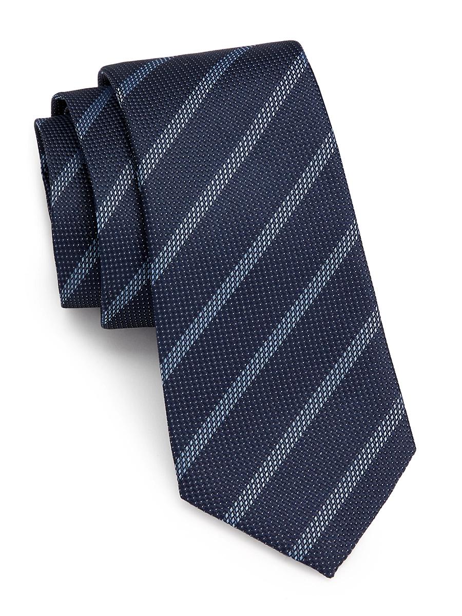 Mens Diagonal Stripe Silk Tie Product Image