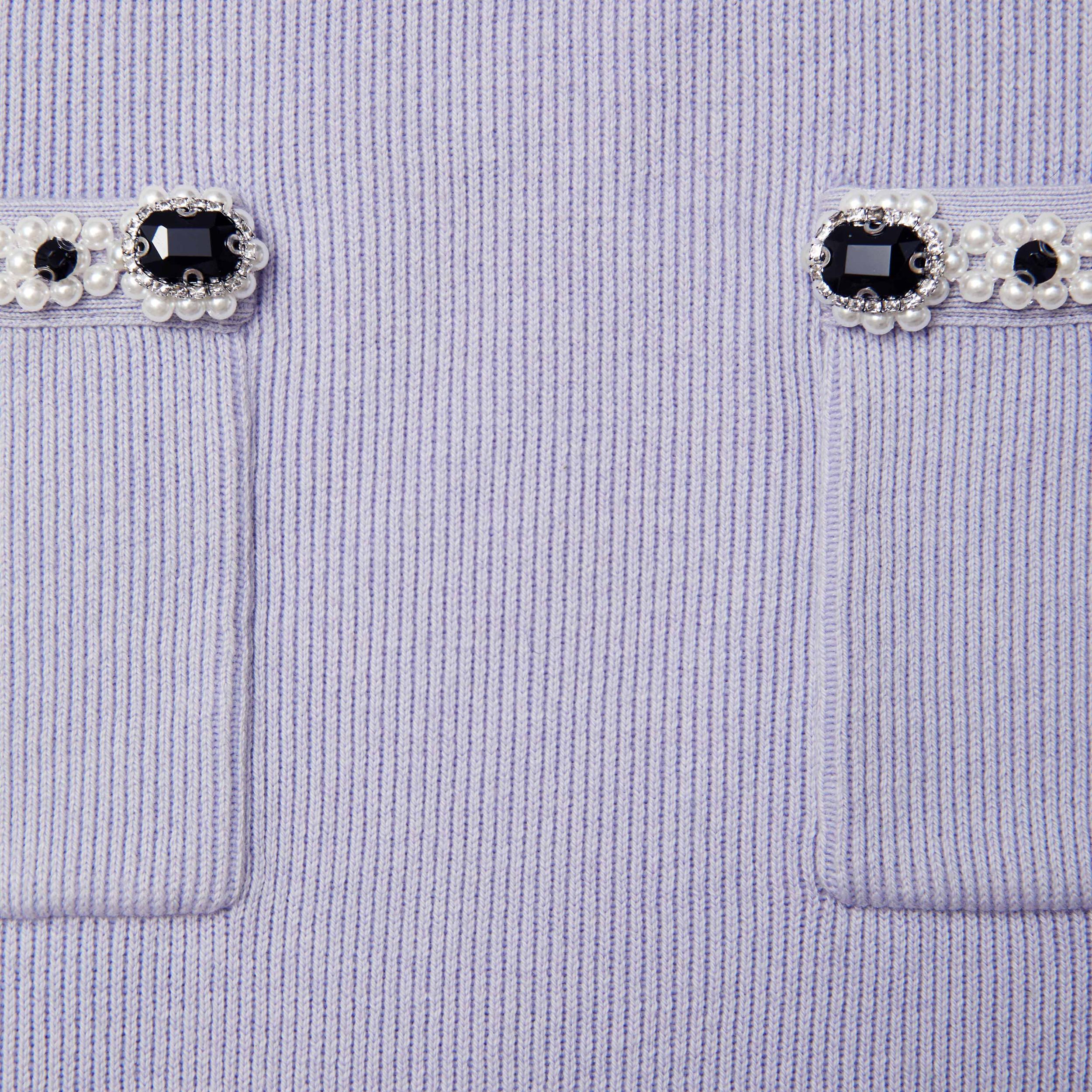 Lilac Embellished Knit Top Product Image