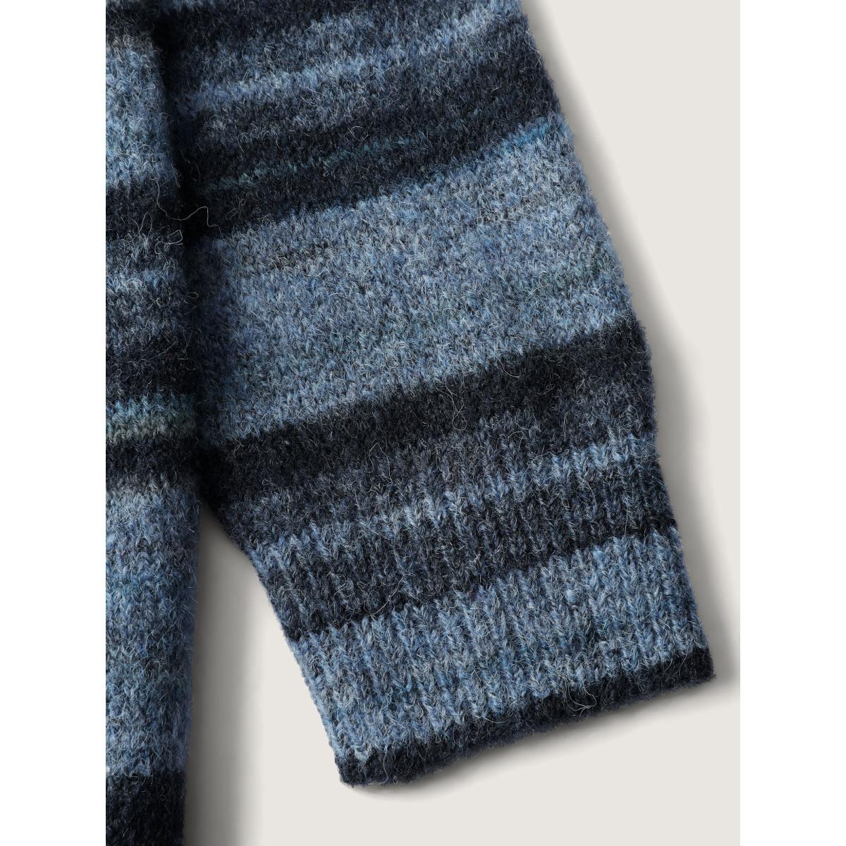 Plus Size Wool Blend Curvy Hem Knit Cardigan LightBlue Women Playful Loose Long Sleeve Casual Cardigans BloomChic 22-24/3X Product Image