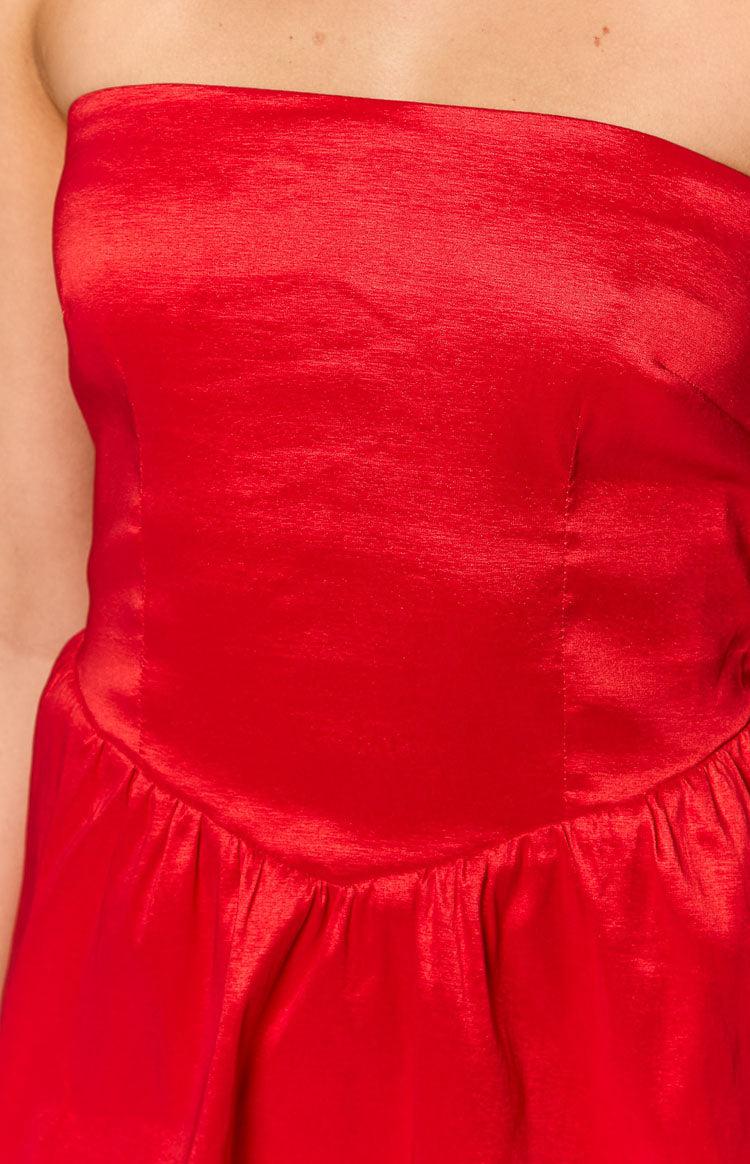 Jared Red Strapless Mini Dress Product Image