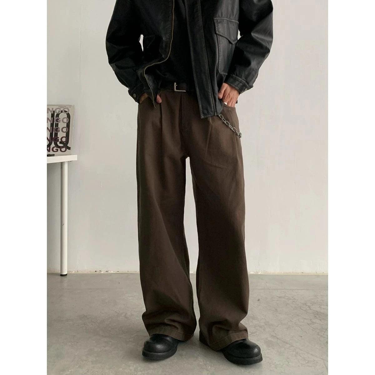 RT No. 18744 HYOJUN PLEATED STRAIGHT PANTS Product Image