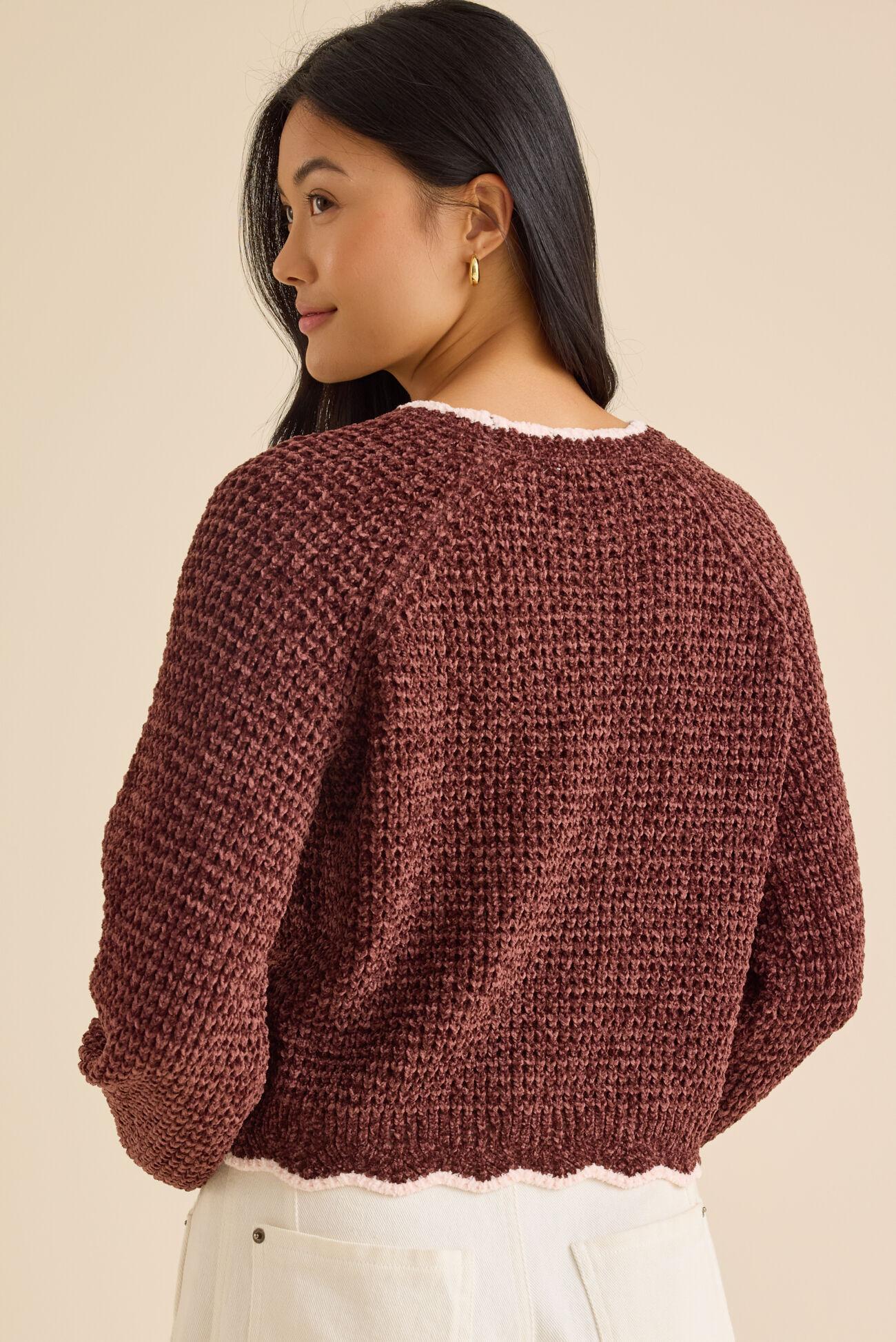 Amber Scalloped Trim Sweater Product Image