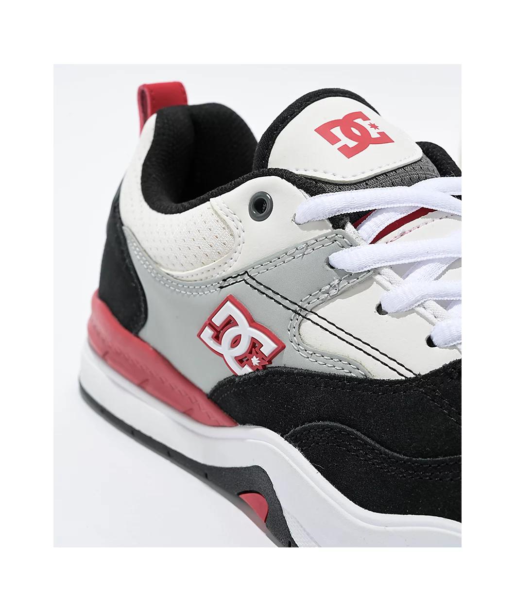 DC Ascend White, Black & Grey Skate Shoes Product Image