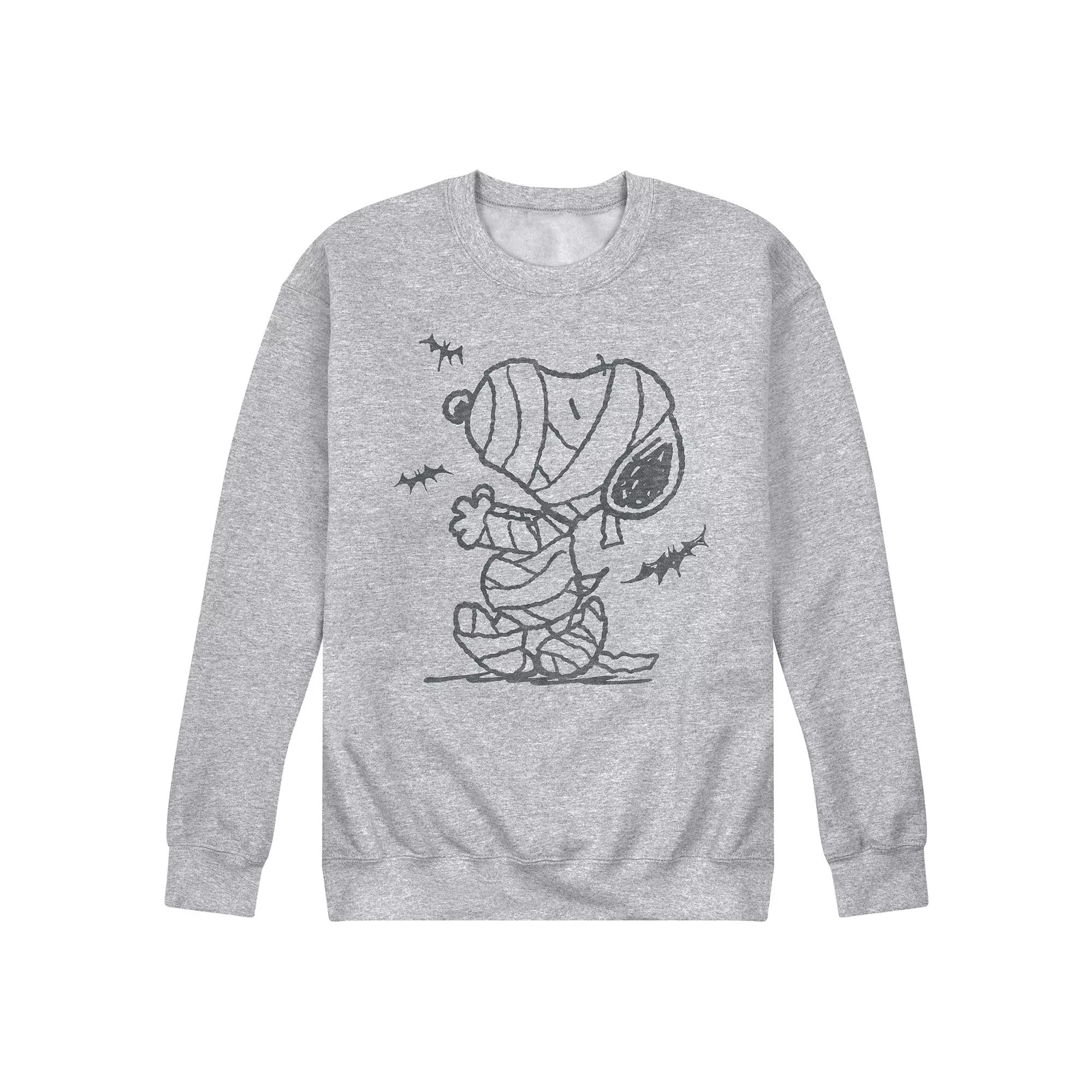 Men's Peanuts Snoopy Mummy Bats Fleece Sweatshirt, Size: Small, Gray Grey Product Image
