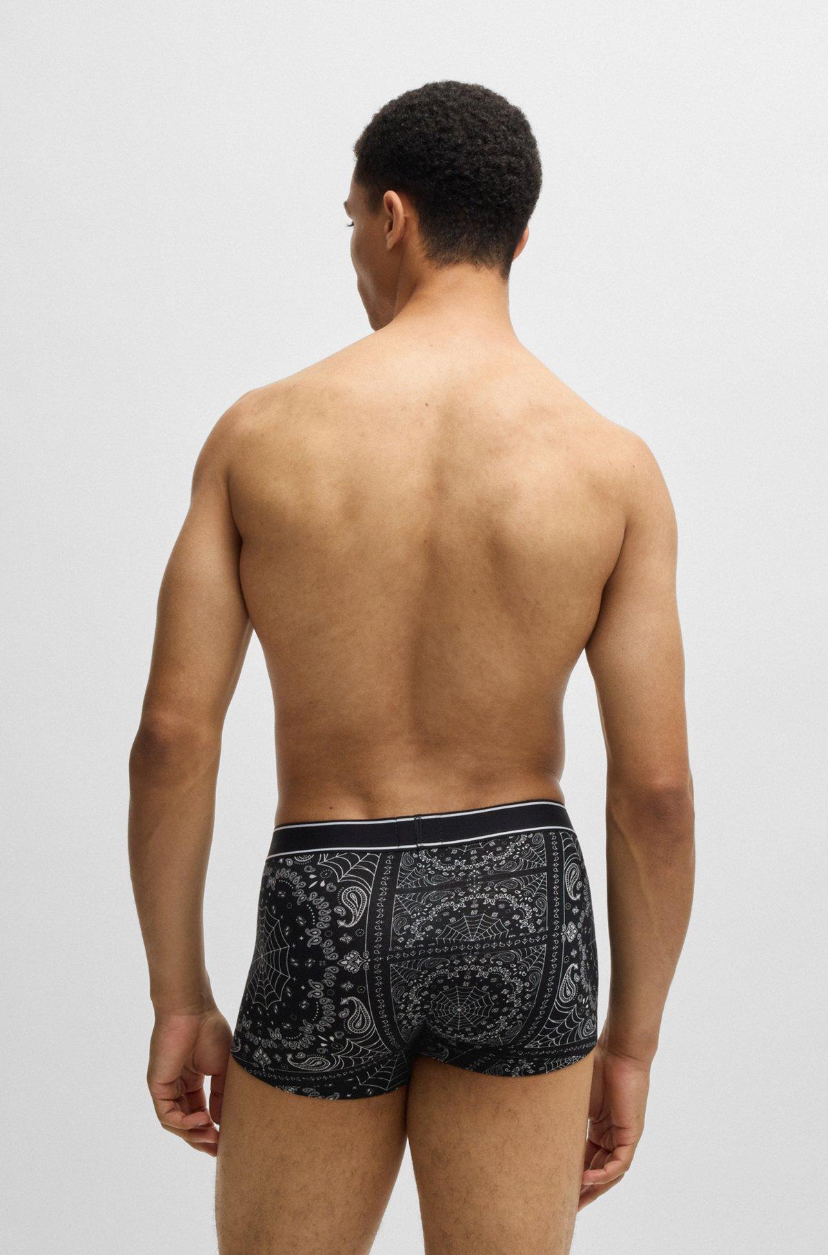 Stretch-cotton trunks with seasonal print Product Image