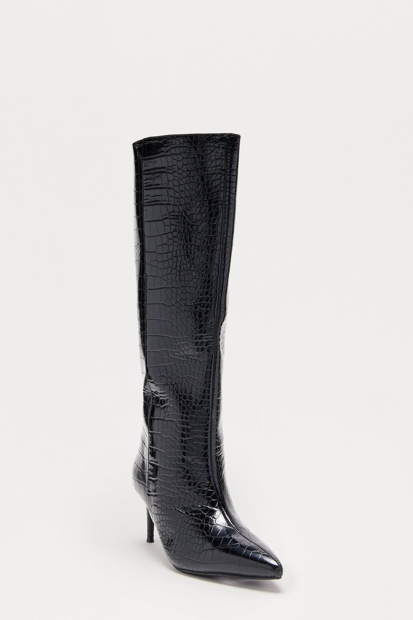 Nomade Stiletto Knee High Boots - Black/combo Female Product Image