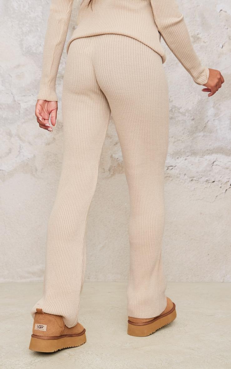 Maternity Oatmeal Rib Knit Flared Pants Product Image