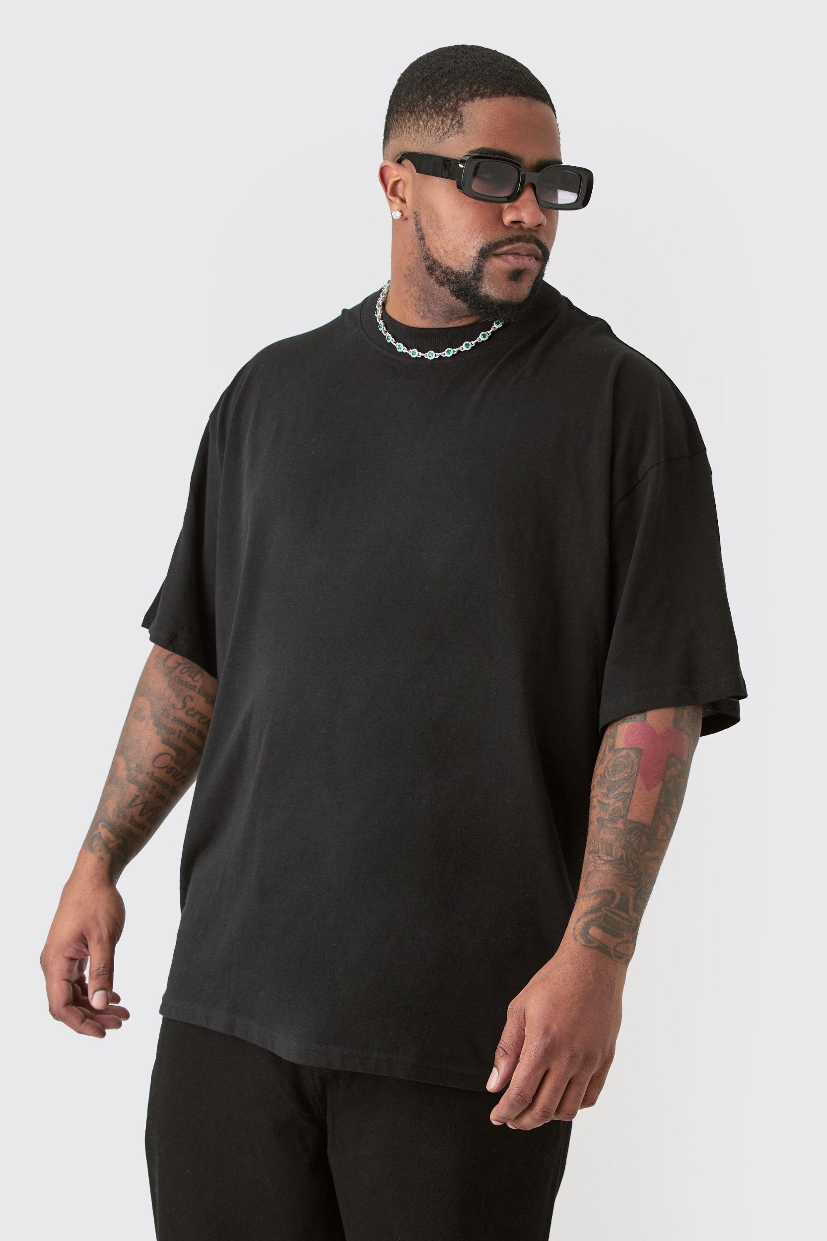 Plus Limited Edition Moto Over The Seam Graphic Back Print T-shirt In Black | boohooMAN USA Product Image