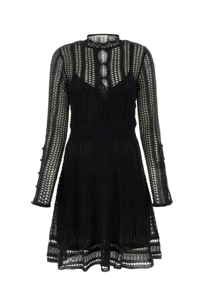 CHLOÉ Black Linen Blend Mini Dress Product Image