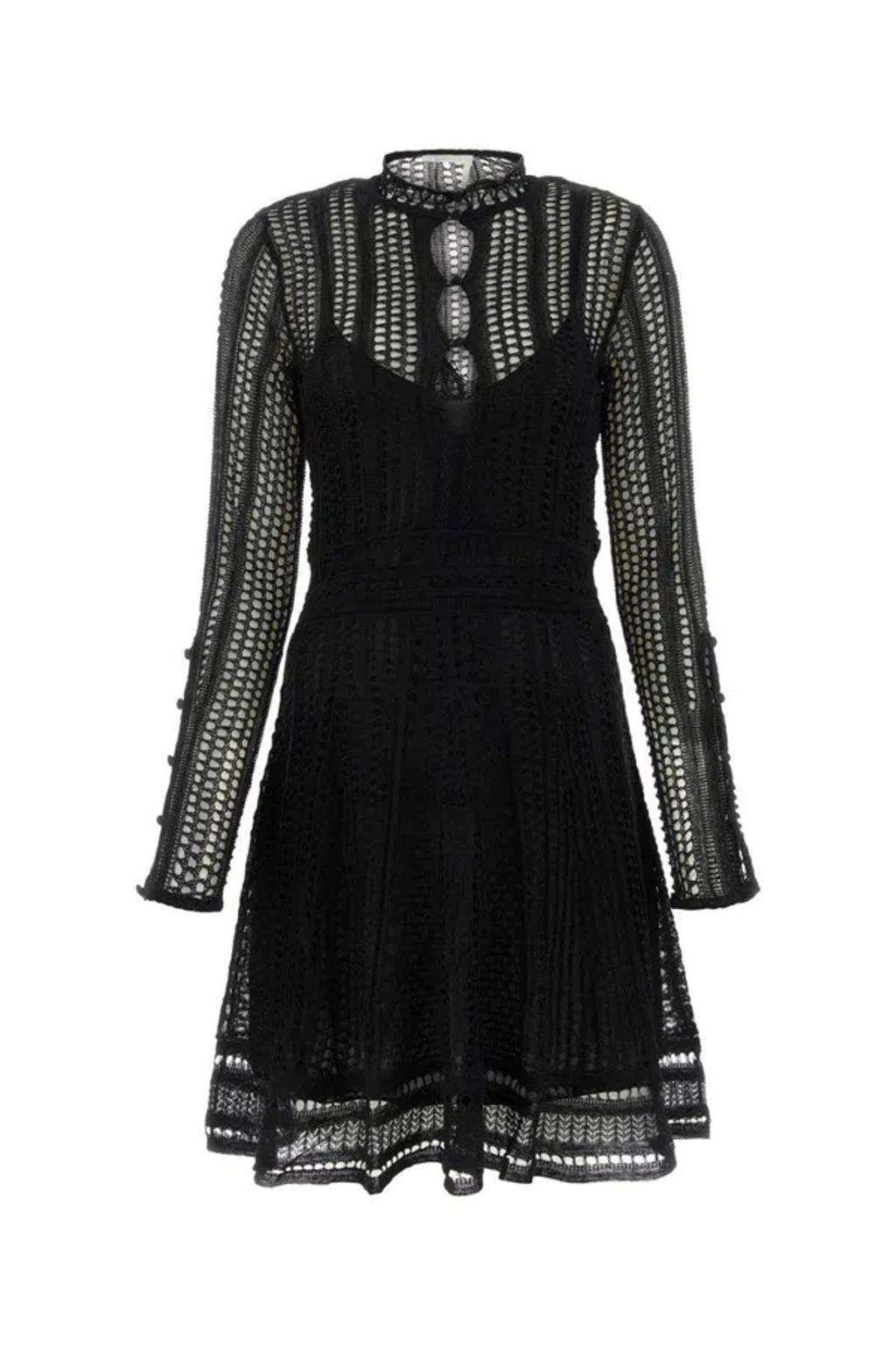 CHLOÉ Black Linen Blend Mini Dress Product Image