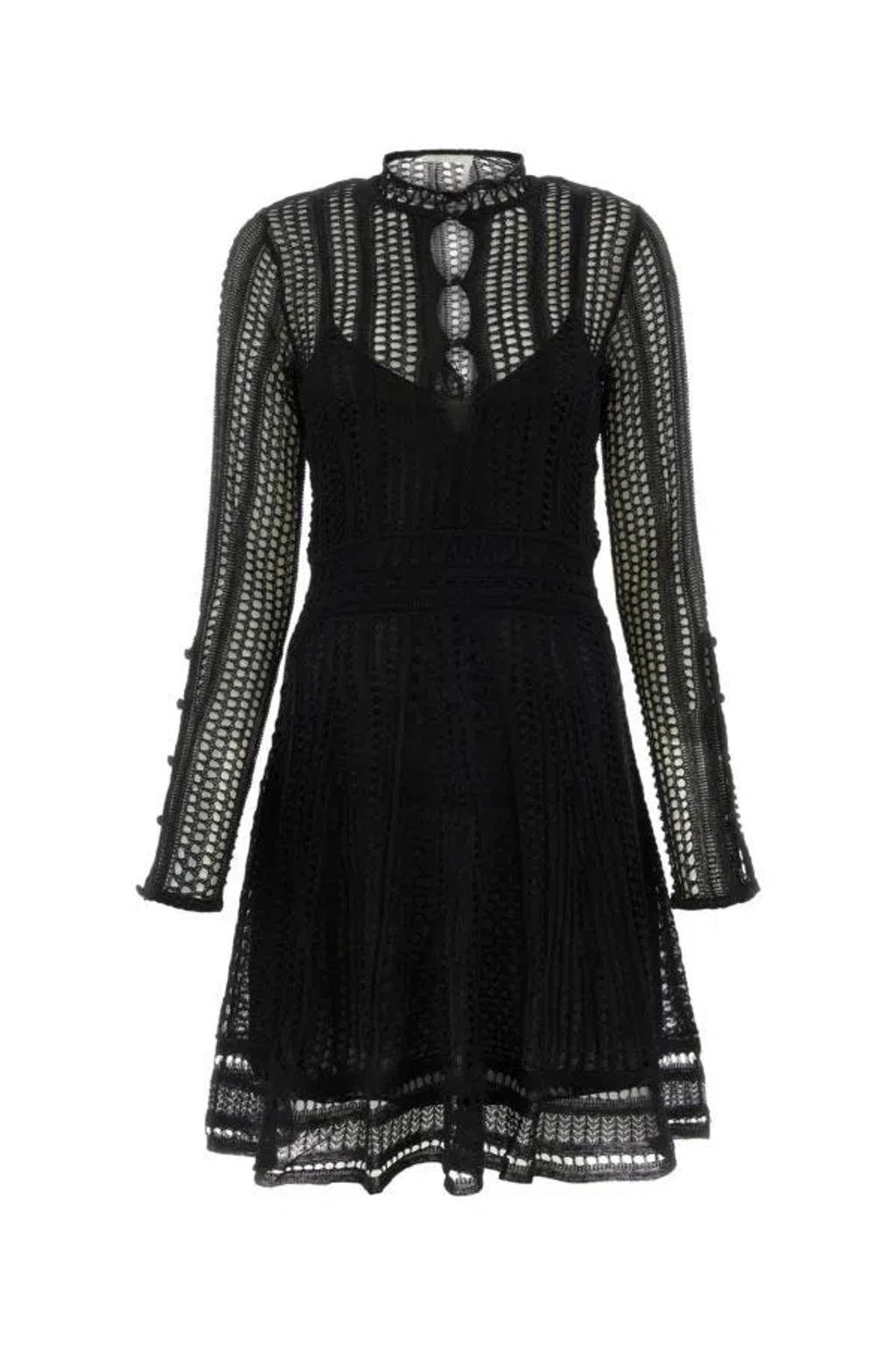 CHLOÉ Black Linen Blend Mini Dress Product Image
