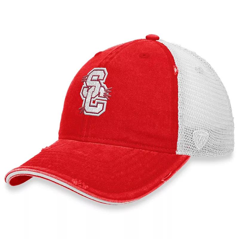 Women's Top of the World Cardinal/White USC Trojans Radiant Trucker Snapback Hat, Red Product Image