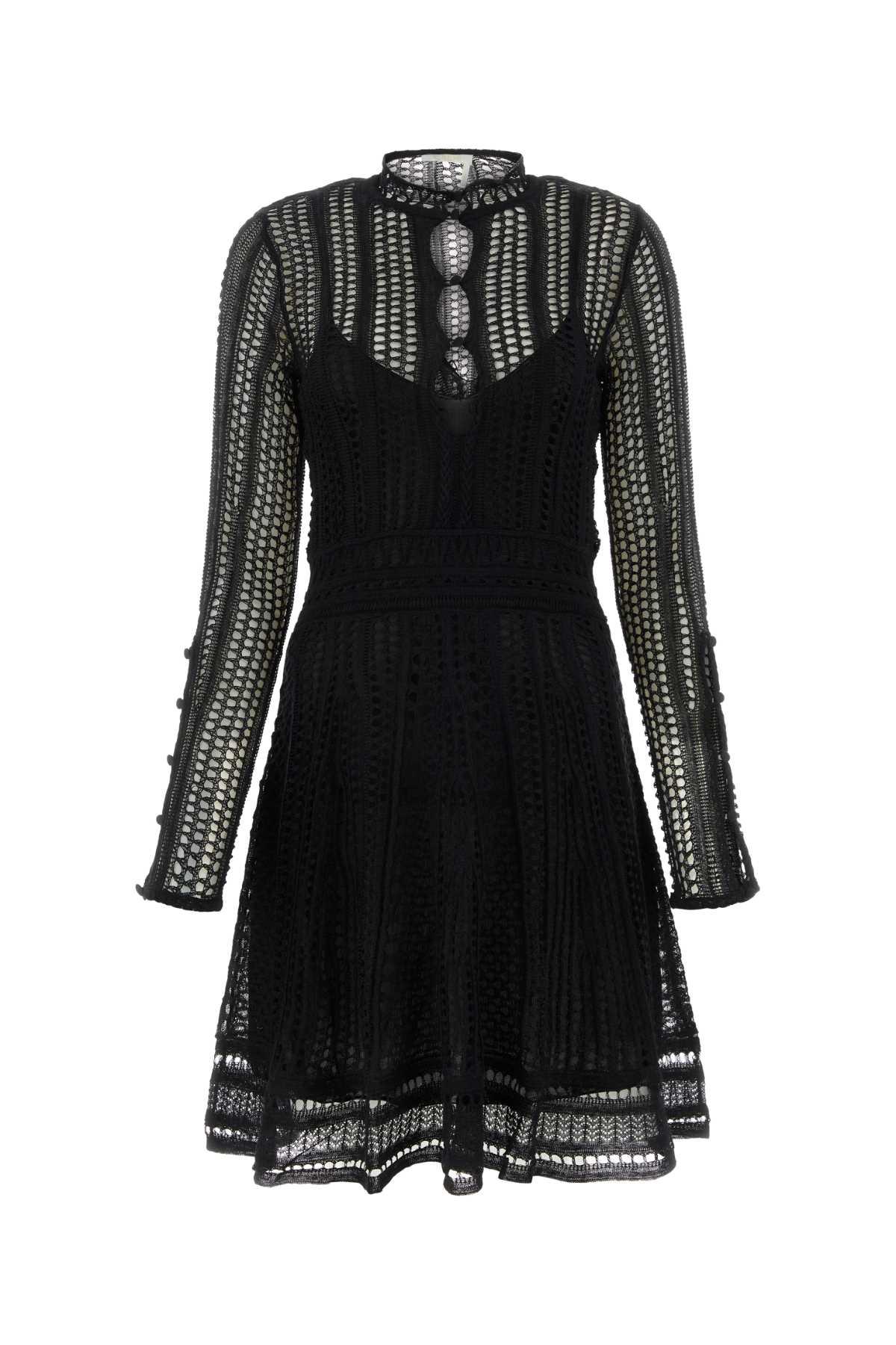 CHLOÉ Black Linen Blend Mini Dress Product Image