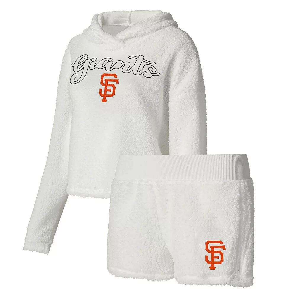 Women's Concepts Sport Cream San Francisco Giants Fluffy Hoodie Top & Shorts Sleep Set,  Product Image