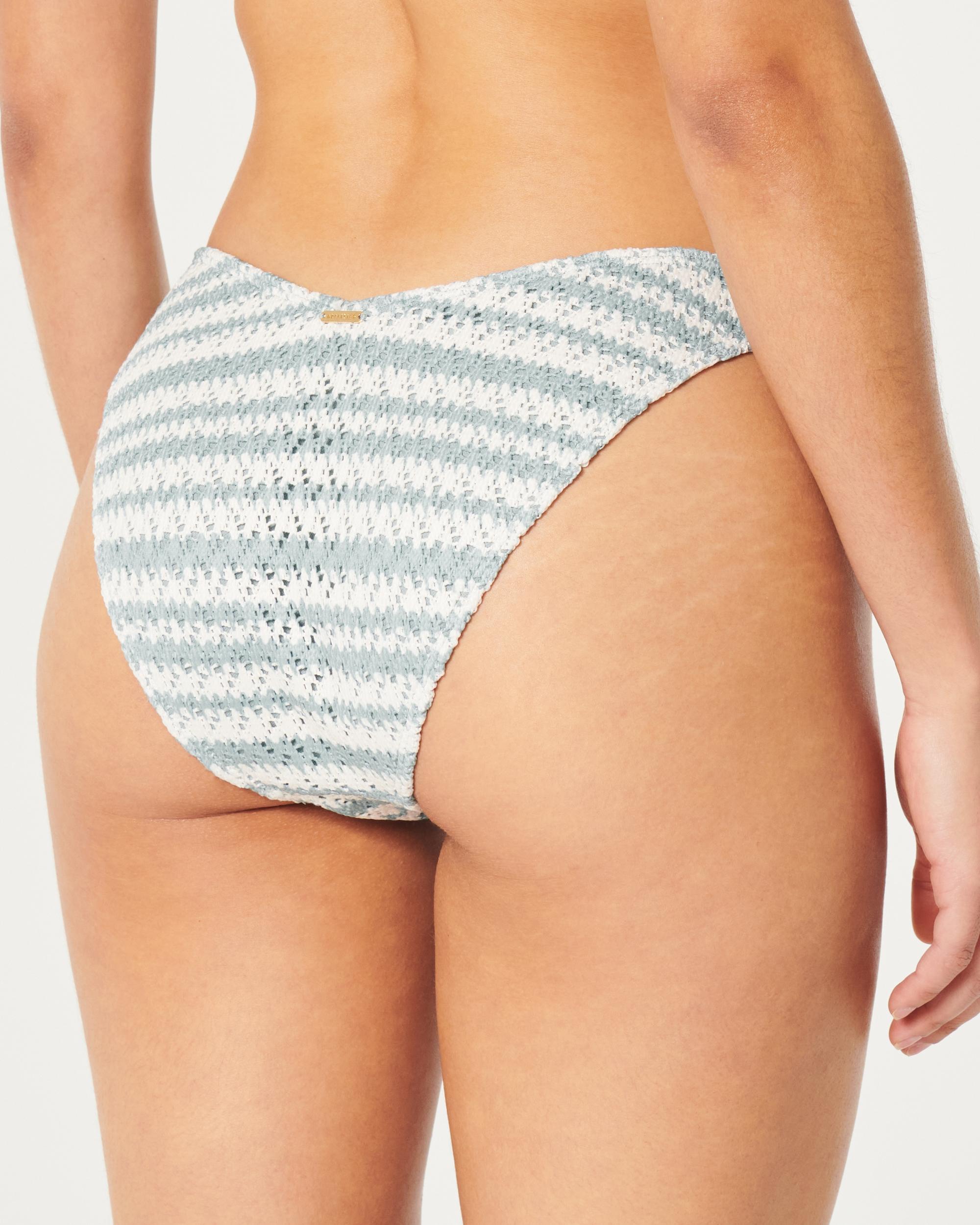 Crochet-Style High-Leg Cheeky Bikini Bottom Product Image