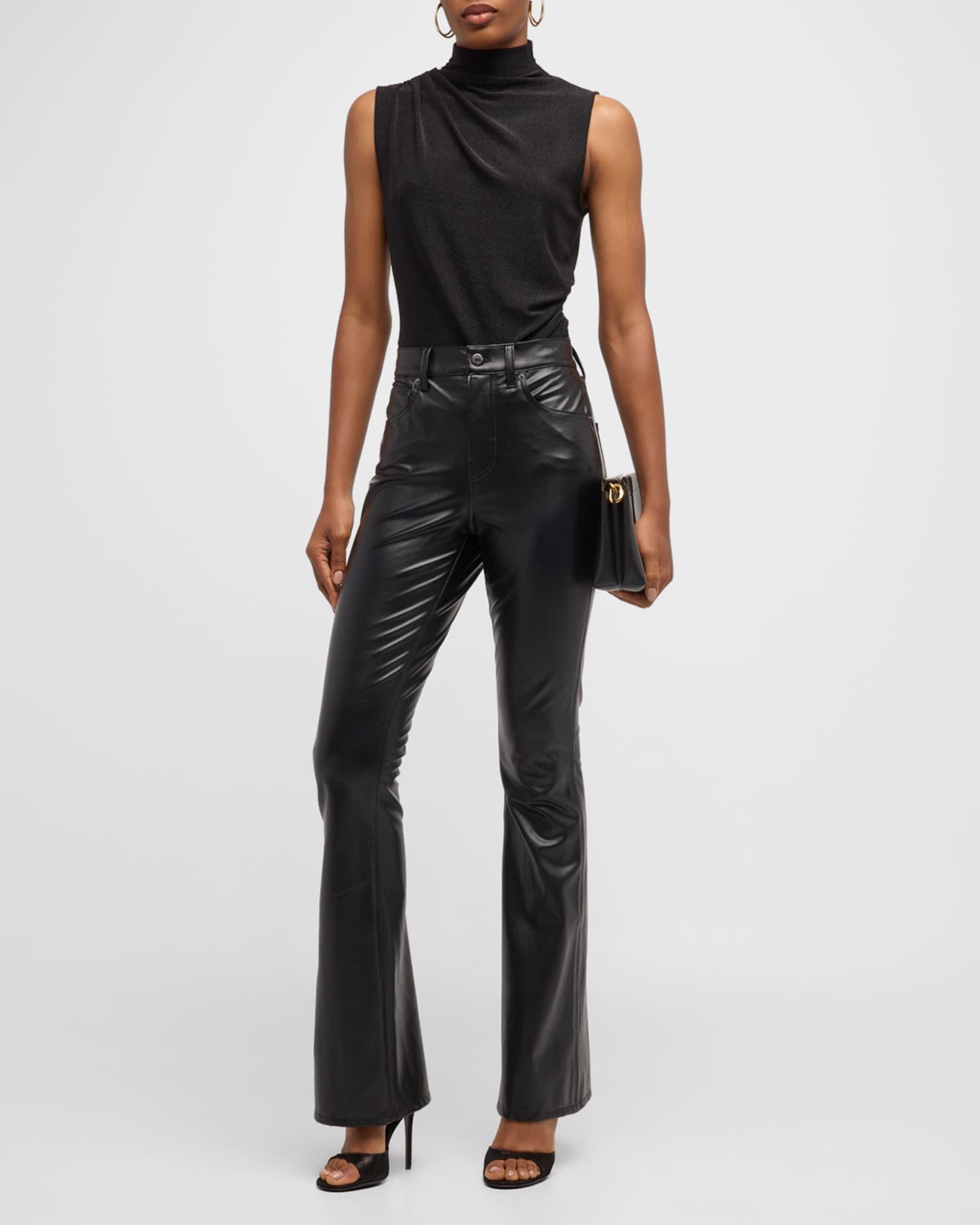 Beverly High-Rise Skinny Flare Faux Leather Jeans Product Image