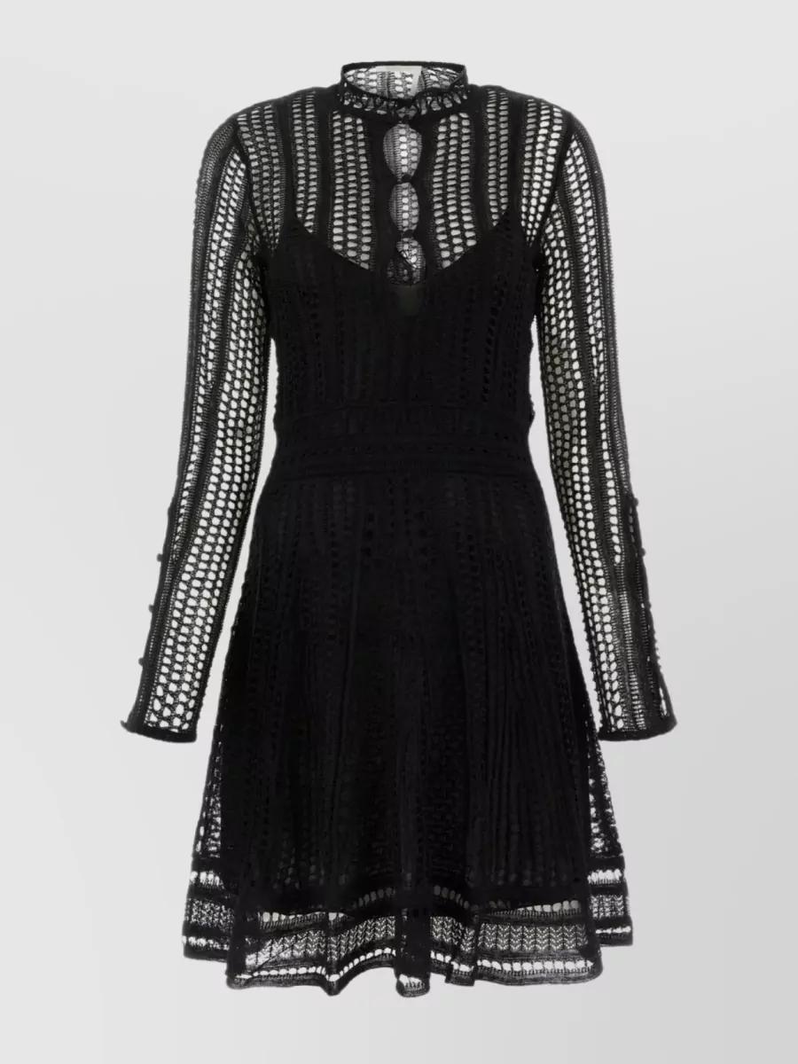 CHLOÉ Black Linen Blend Mini Dress Product Image